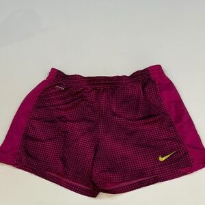 Nike Fuchsia and Yellow Sports Shorts